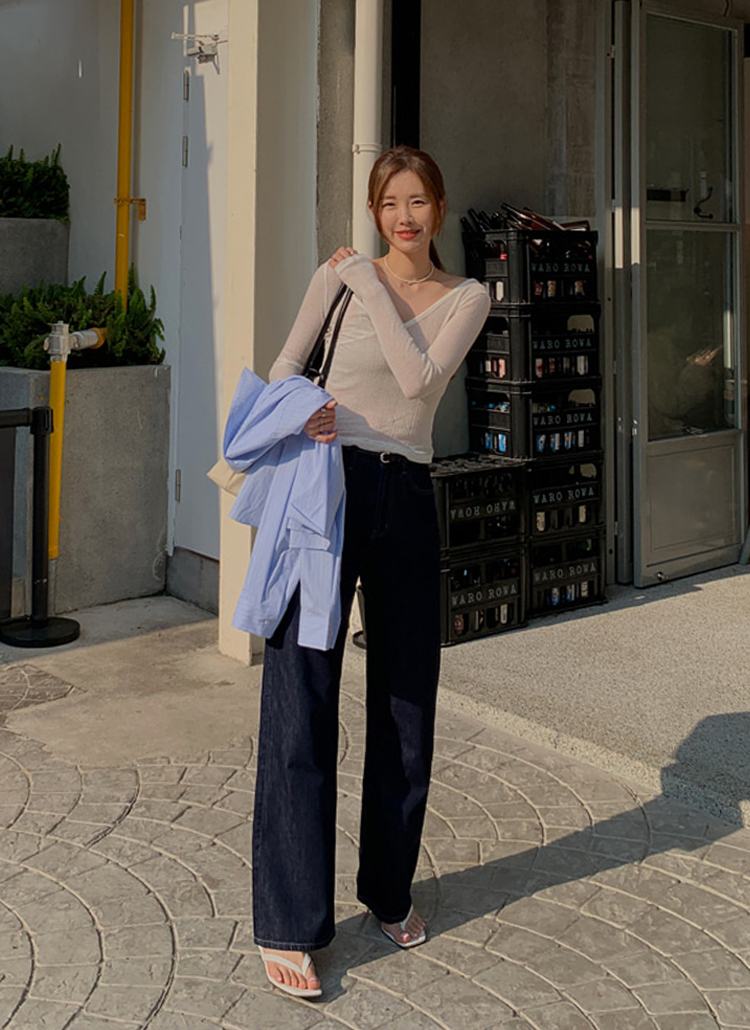ストレートスリムデニムパンツ | レディースファッション通販 - DHOLIC
