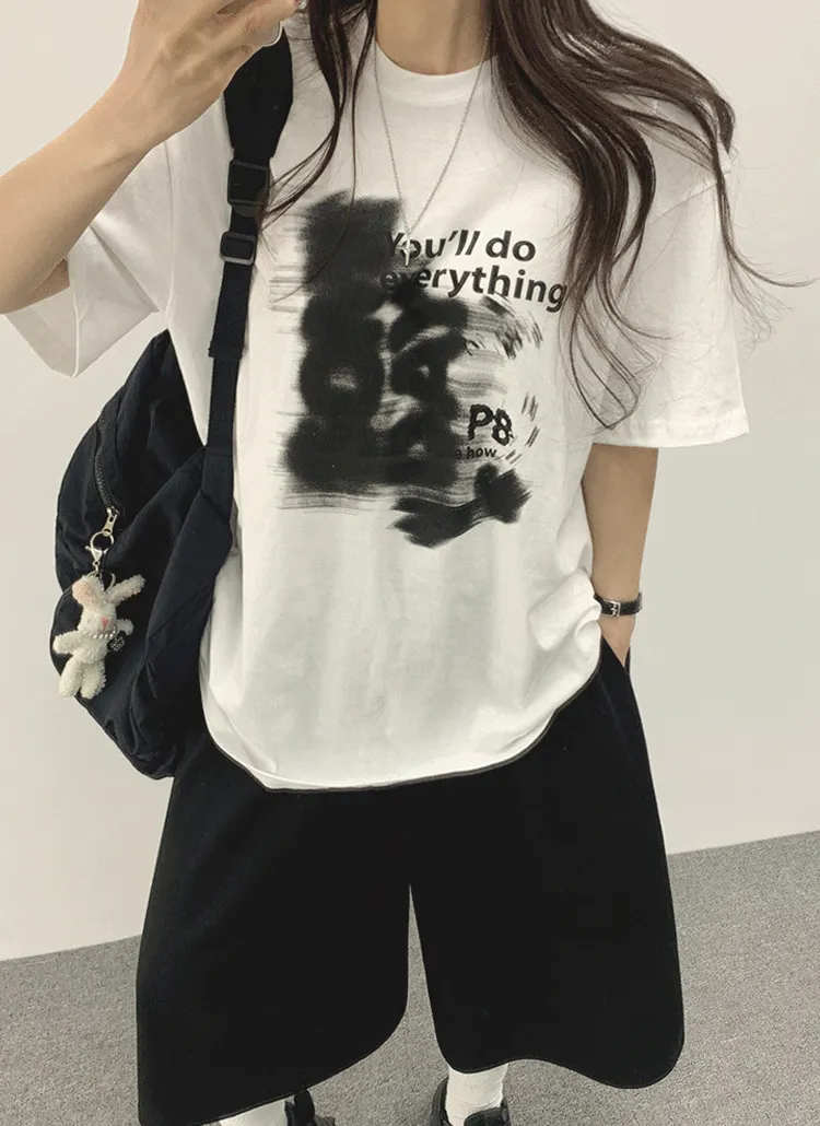 ボクシー半袖プリントTシャツ | withhuilin | 詳細画像1