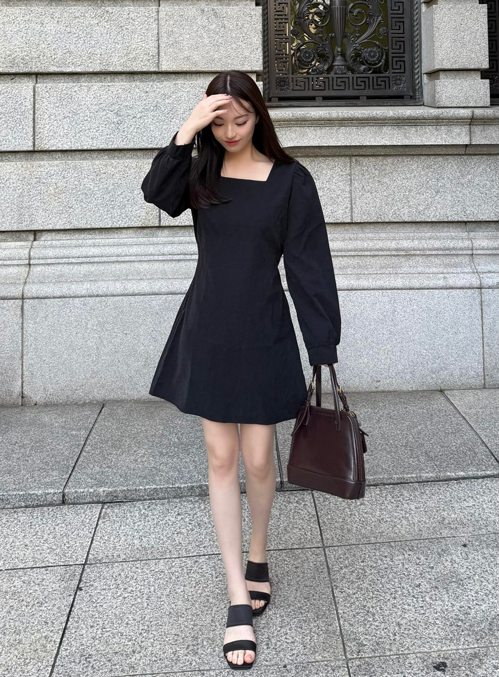 スクエアネックミニワンピース | レディースファッション通販 - DHOLIC