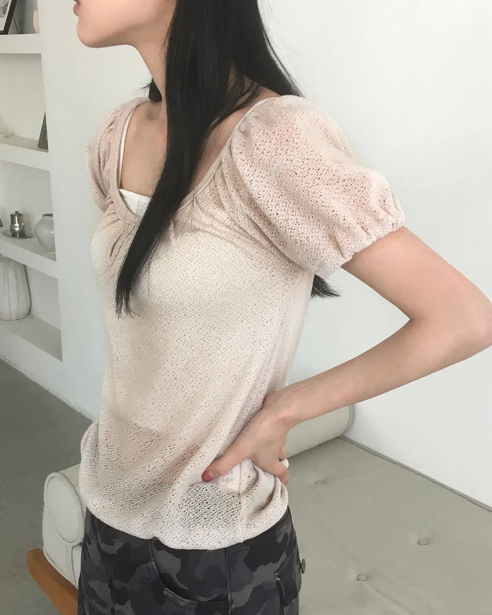 ラウンドネックTシャツニット | WONDERWONDER | 詳細画像1