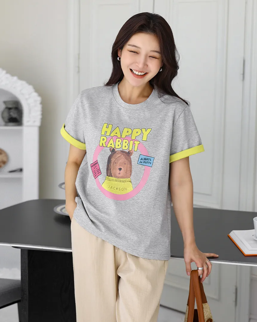 ロールアッププリント配色Tシャツ | KEECHEL | 詳細画像1