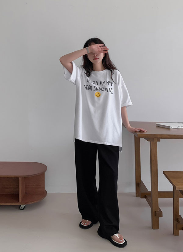 ラウンドネックボクシー半袖ロゴTシャツ | レディースファッション通販