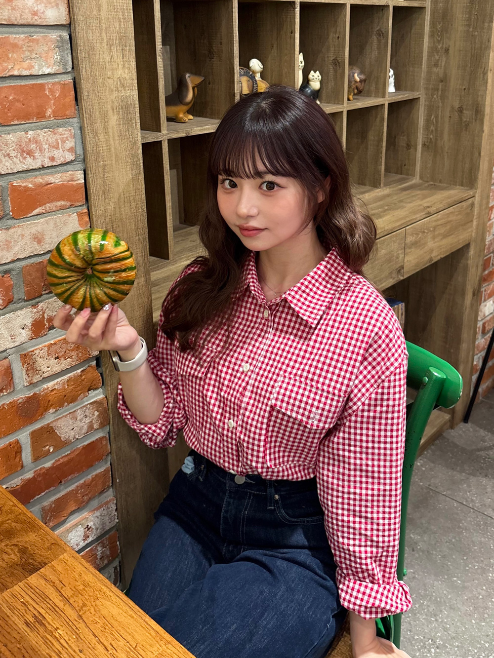 GOODENOUGH ギンガムチェックシャツ サイズ3 中古・古着通販】GOOD ENOUGH (グッドイナフ) ギンガムチェックシャツ