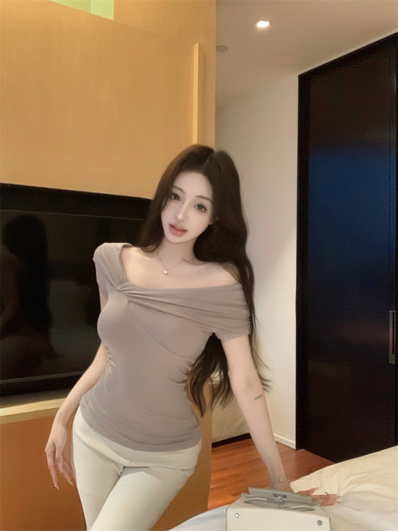 オフショルダースリム半袖Tシャツ | 詳細画像5