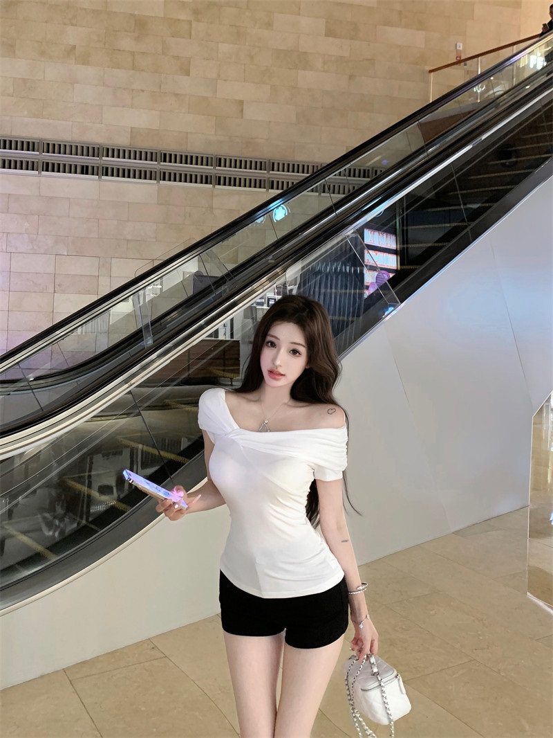 オフショルダースリム半袖Tシャツ | 詳細画像12
