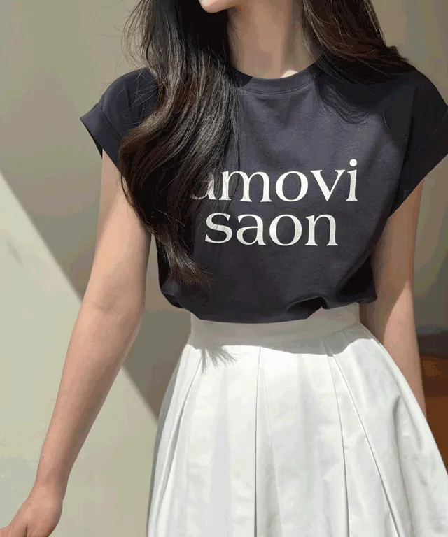 半袖ロールアップロゴTシャツ | baddiary | 詳細画像1