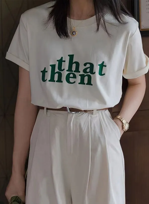 ラウンドネックレタリングTシャツ | 詳細画像1