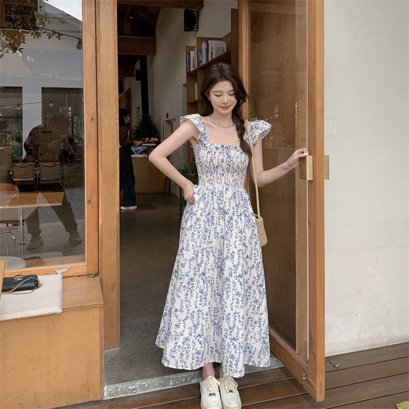 シャーリングフリルロング花柄ワンピース | 詳細画像8