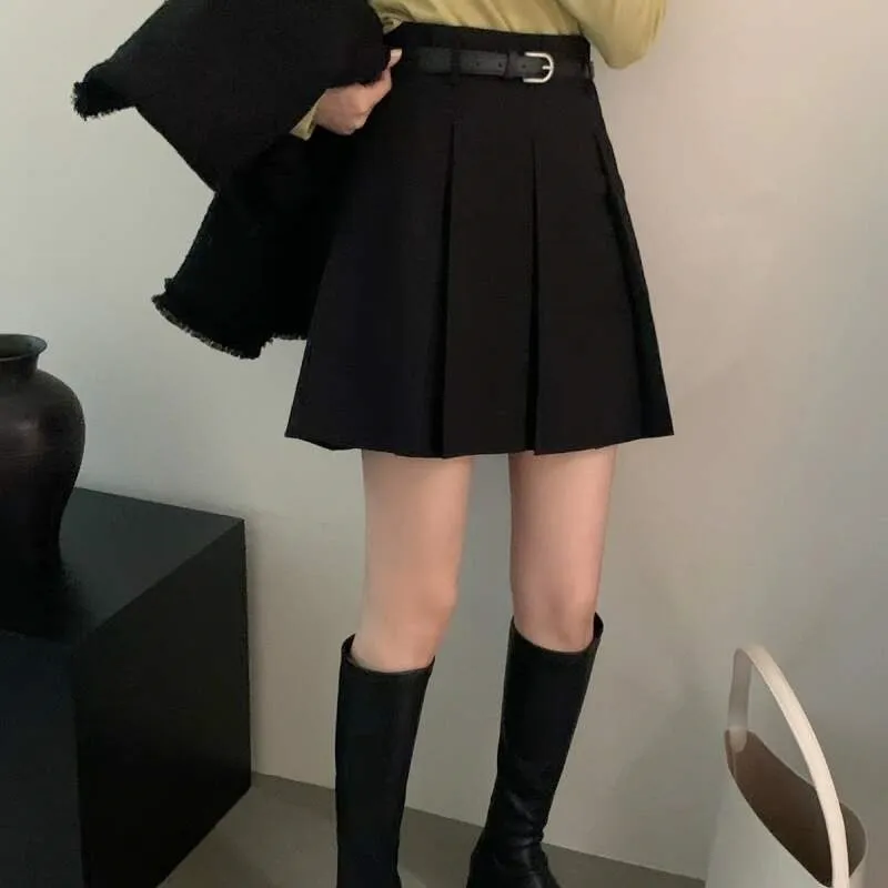 ベルト付ミニプリーツスカート | 詳細画像1