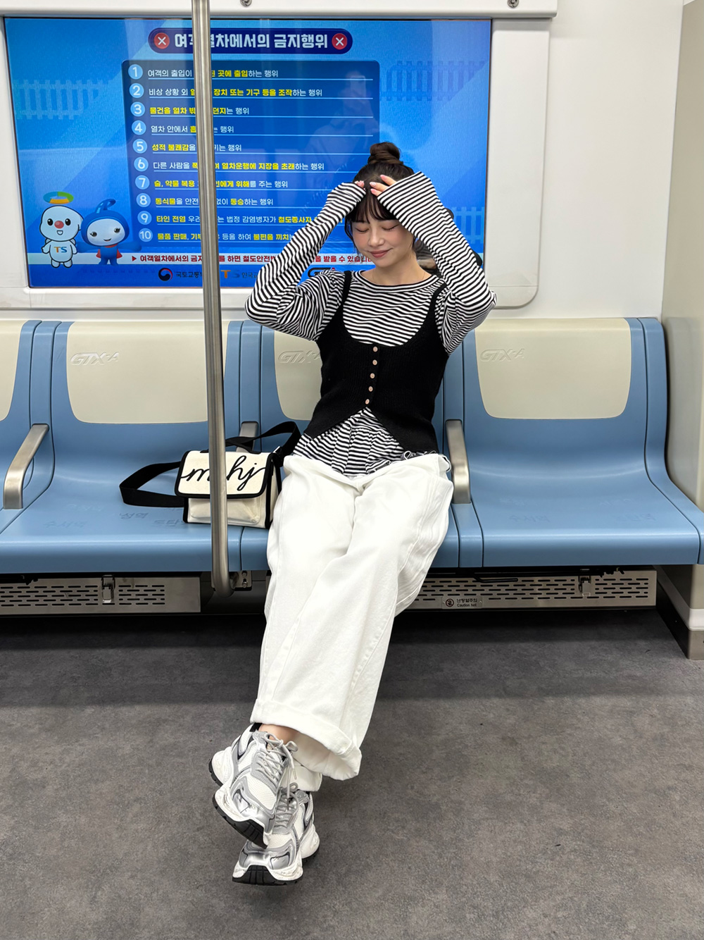 フレアへムボーダーTシャツ | 詳細画像4