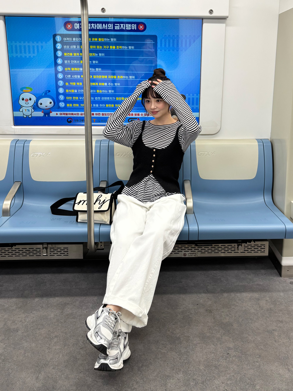 フレアへムボーダーTシャツ | 詳細画像10