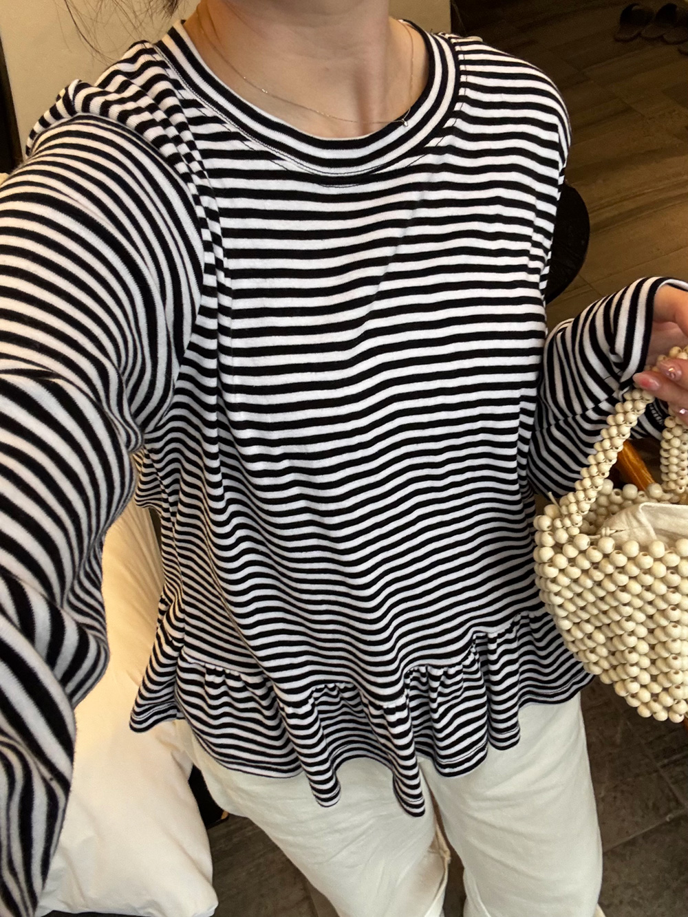 フレアへムボーダーTシャツ | 詳細画像11