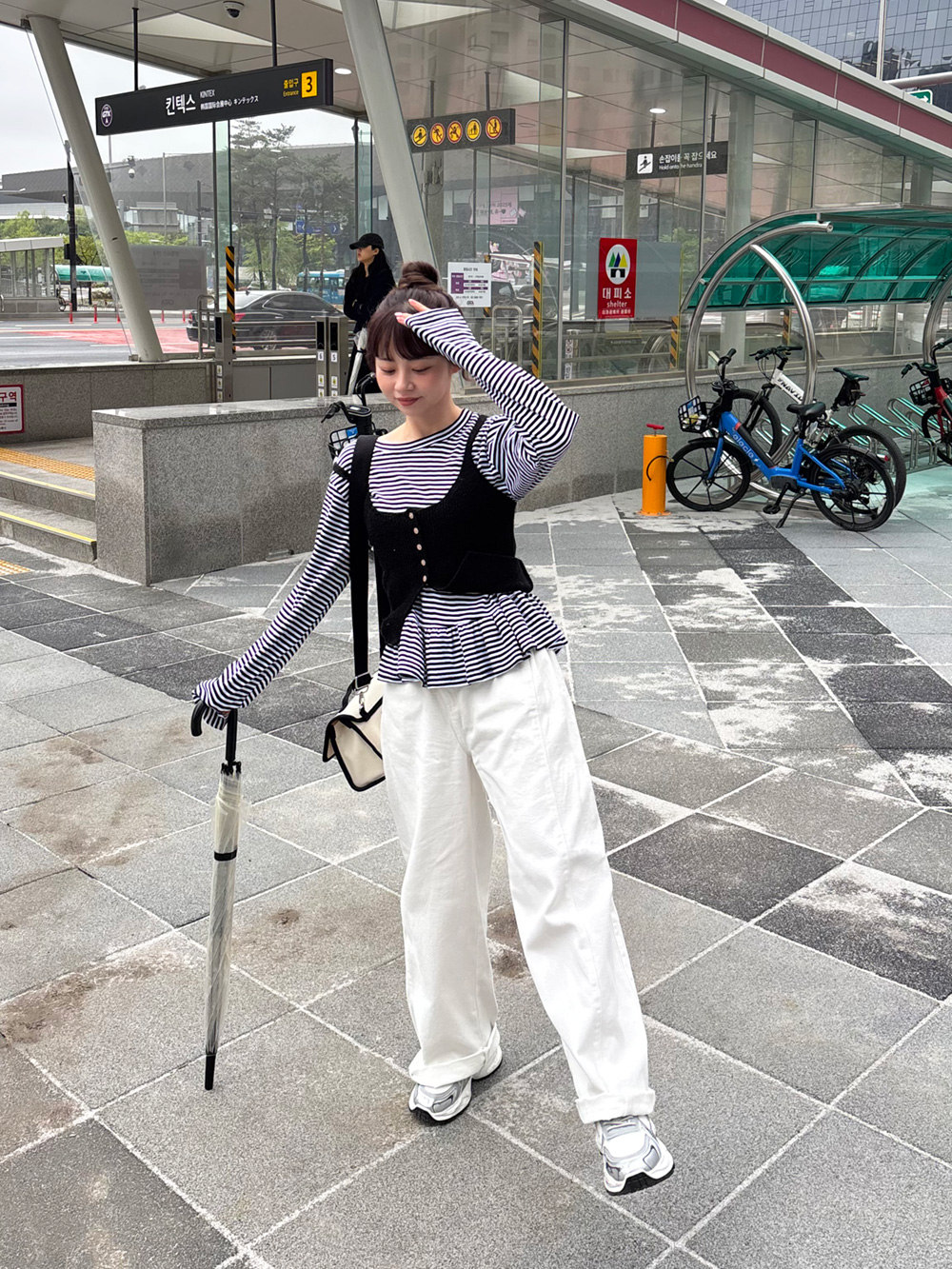 フレアへムボーダーTシャツ | 詳細画像12