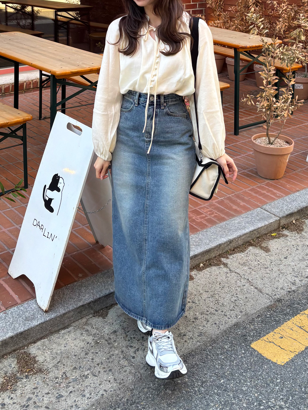 バックスリットロングデニムスカート | 詳細画像3