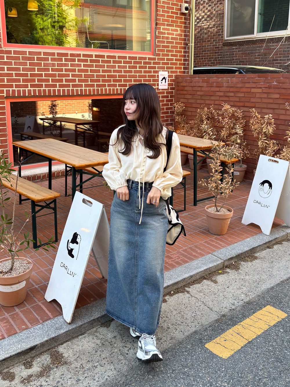 バックスリットロングデニムスカート | 詳細画像4