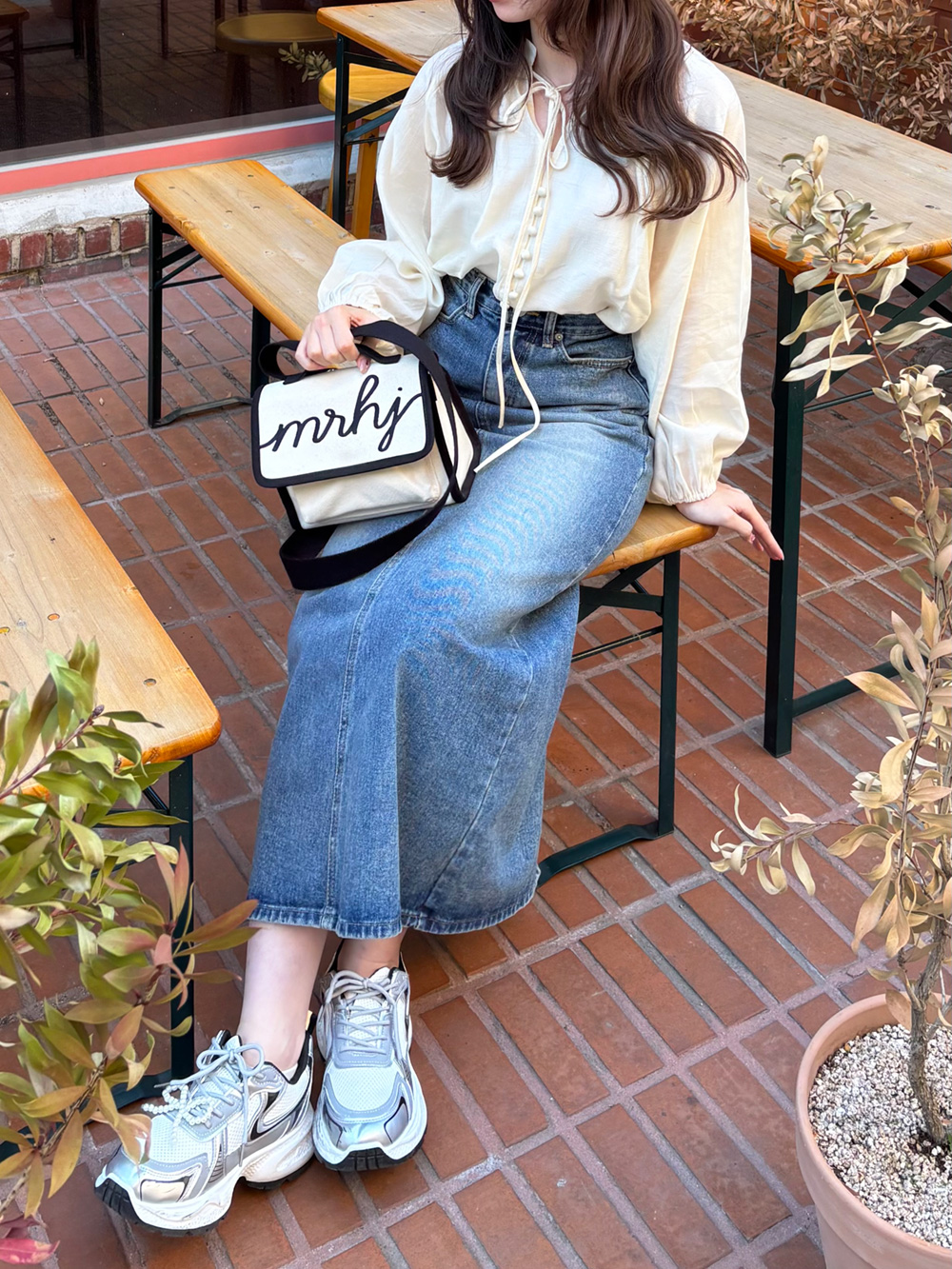 バックスリットロングデニムスカート | 詳細画像7