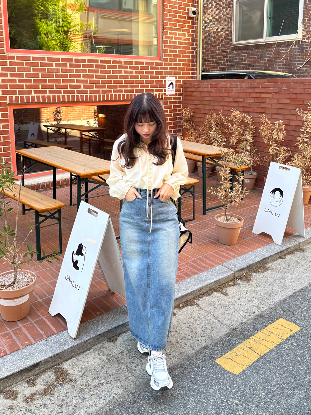 バックスリットロングデニムスカート | 詳細画像8