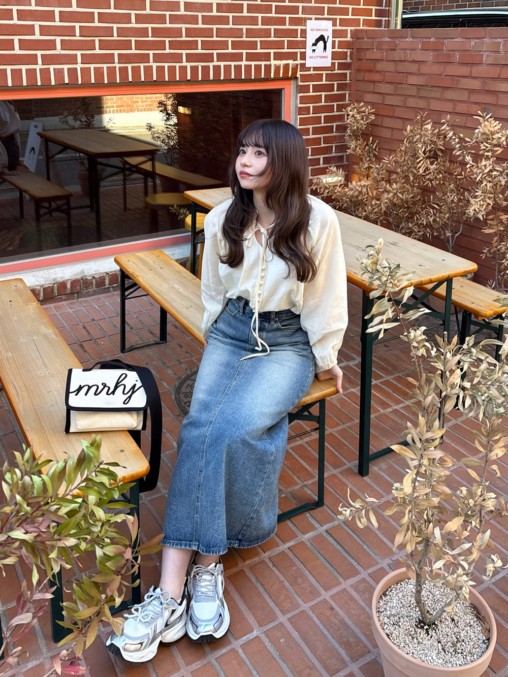 バックスリットロングデニムスカート | 詳細画像9