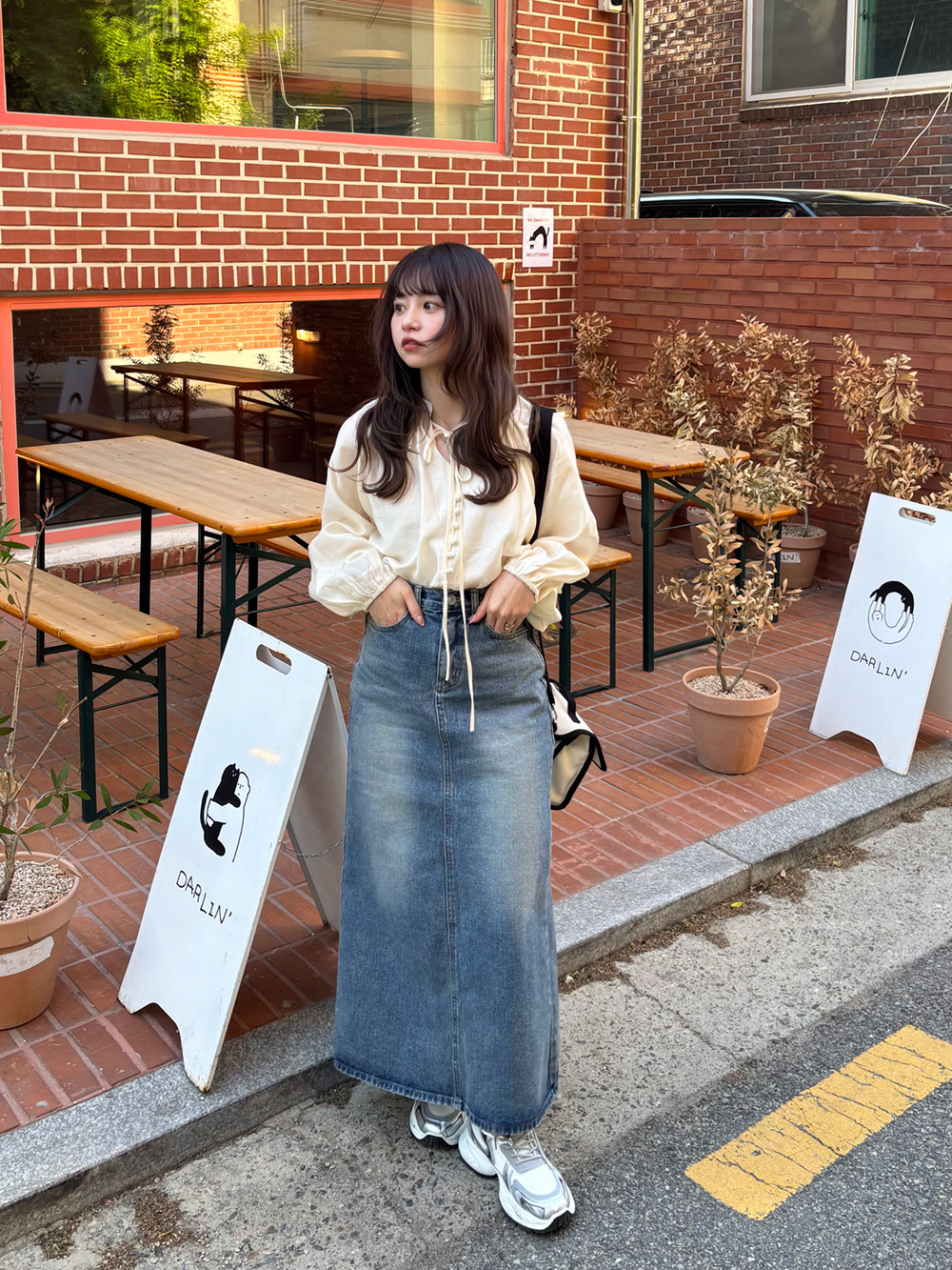 バックスリットロングデニムスカート | 詳細画像11