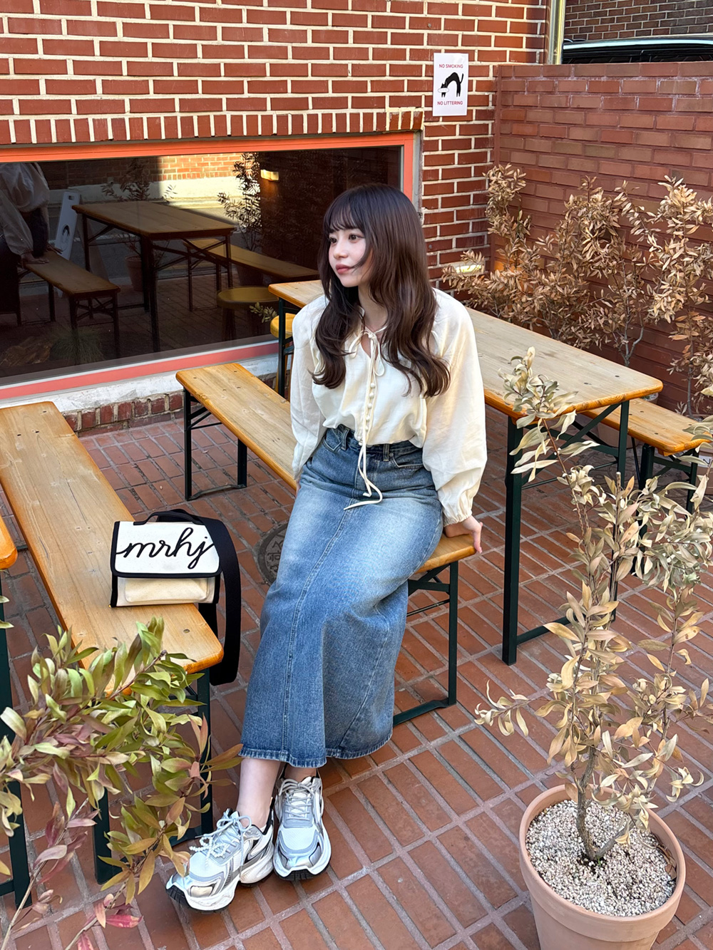 バックスリットロングデニムスカート | 詳細画像15