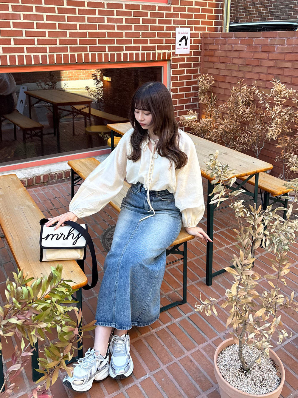 バックスリットロングデニムスカート | 詳細画像17