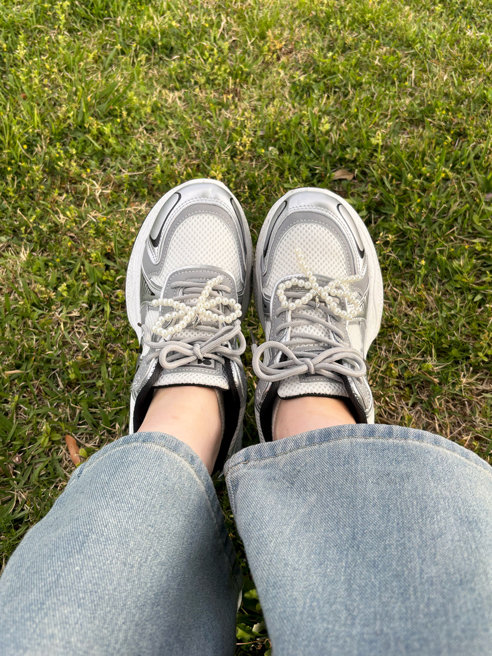 シルバー　26cm スニーカー キュービックシルバーカウハイドフープスニーカーズ - Delight-J | 60