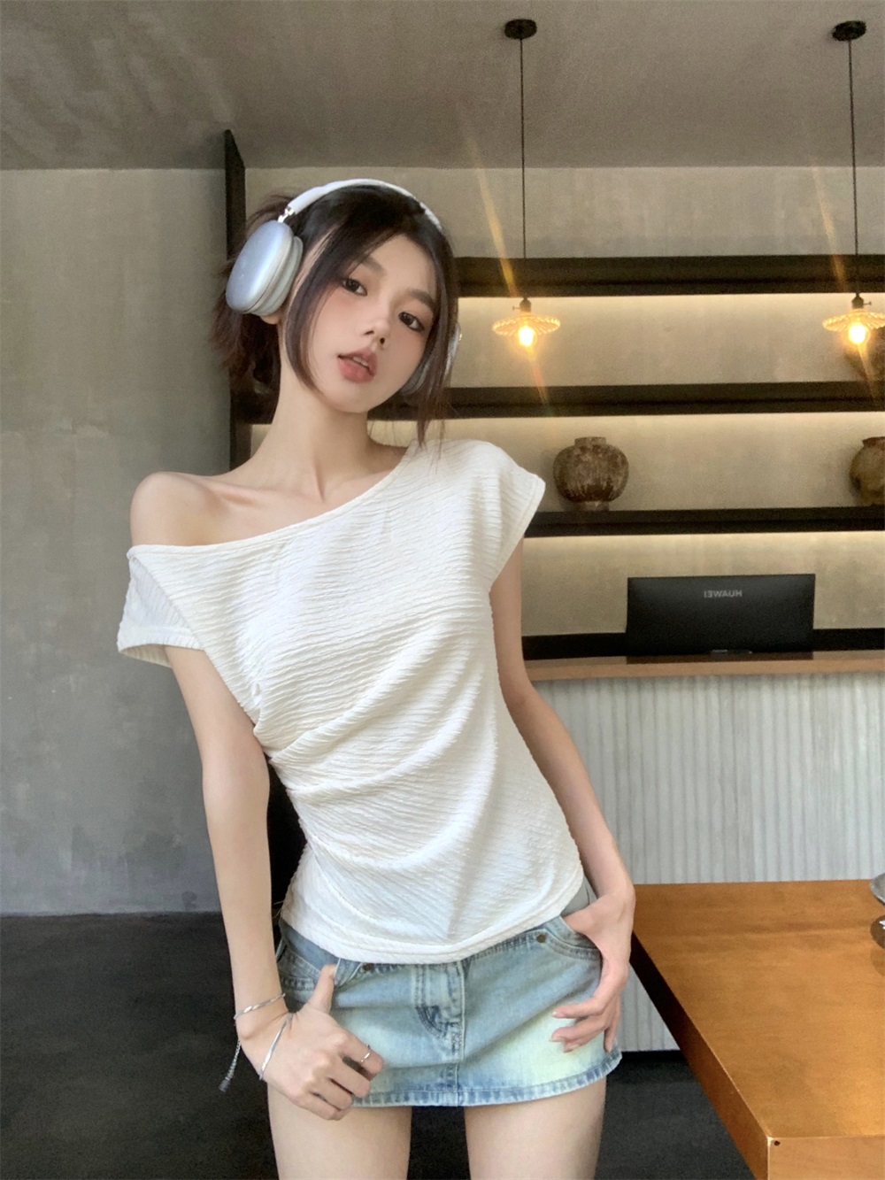 リンクルワンショルダー夏Tシャツ | 詳細画像6