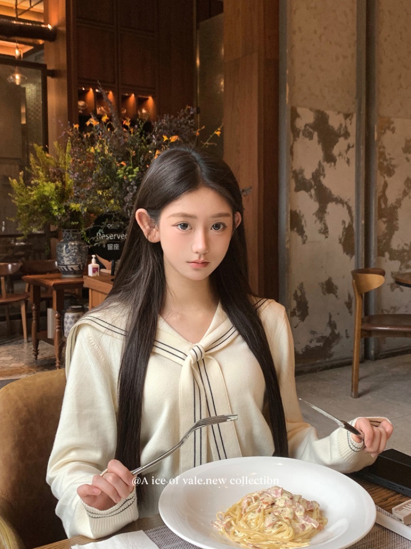 セーラーカラー配色春秋ニット | 詳細画像8