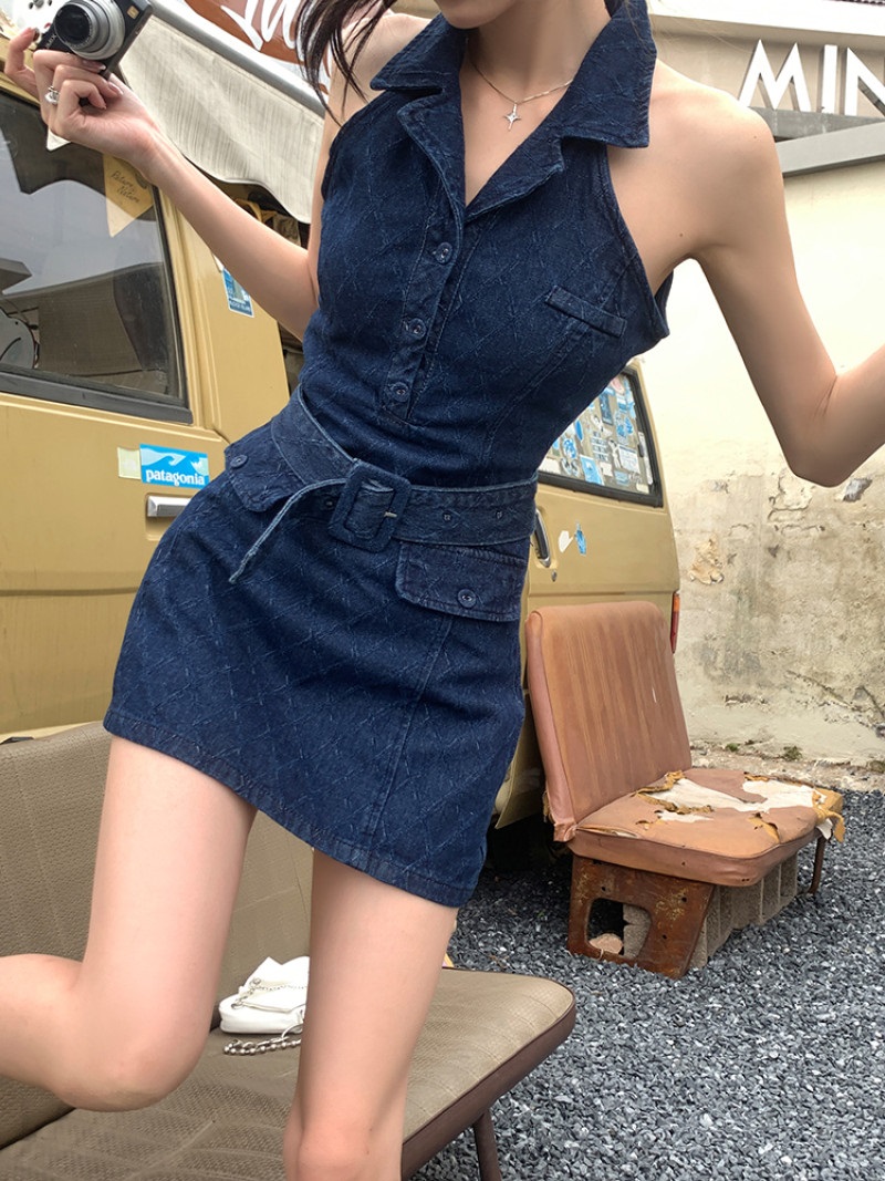 ベルト付デニムカラーワンピース | 詳細画像3