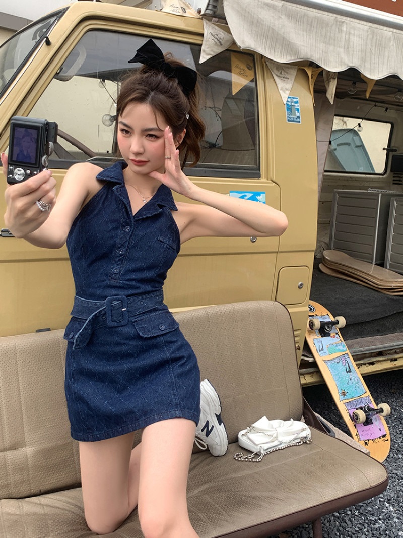 ベルト付デニムカラーワンピース | 詳細画像14