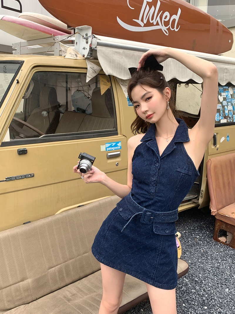 ベルト付デニムカラーワンピース | 詳細画像17
