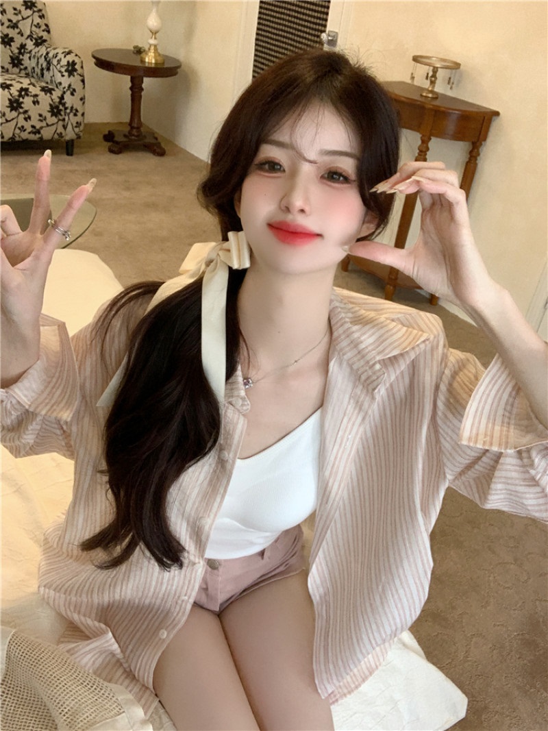 オーバーサイズストライプ春夏ブラウス | 詳細画像28