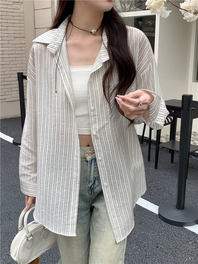 オーバーサイズストライプ春夏ブラウス | 詳細画像40