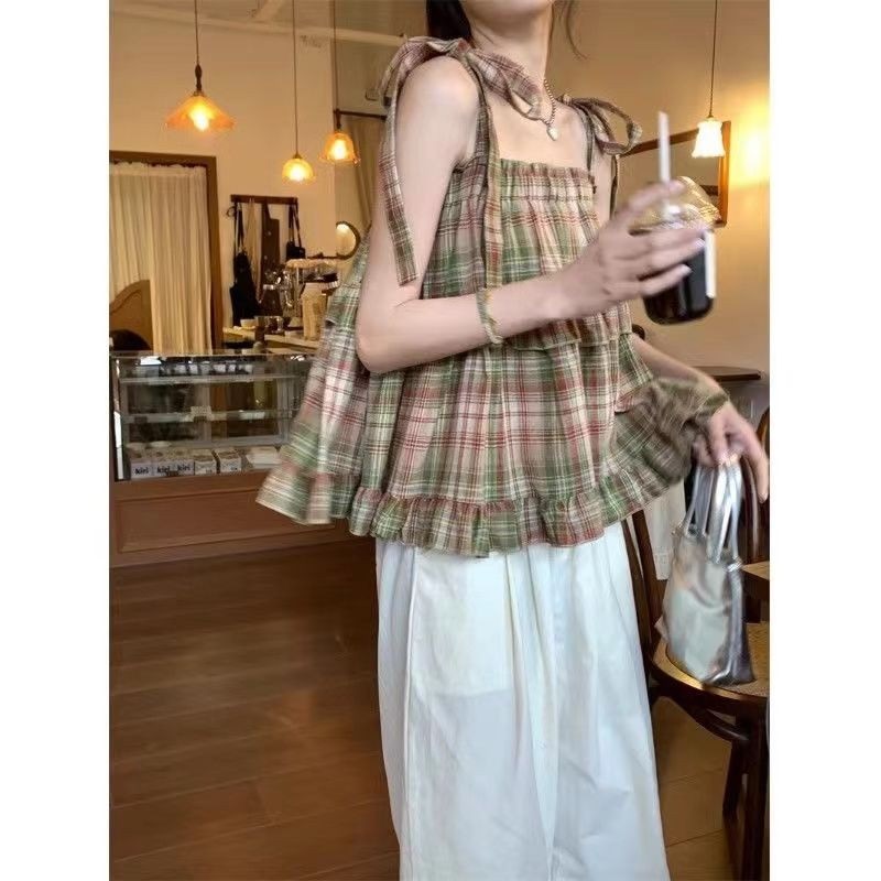 リボンゴムチェック夏ブラウス | 詳細画像7