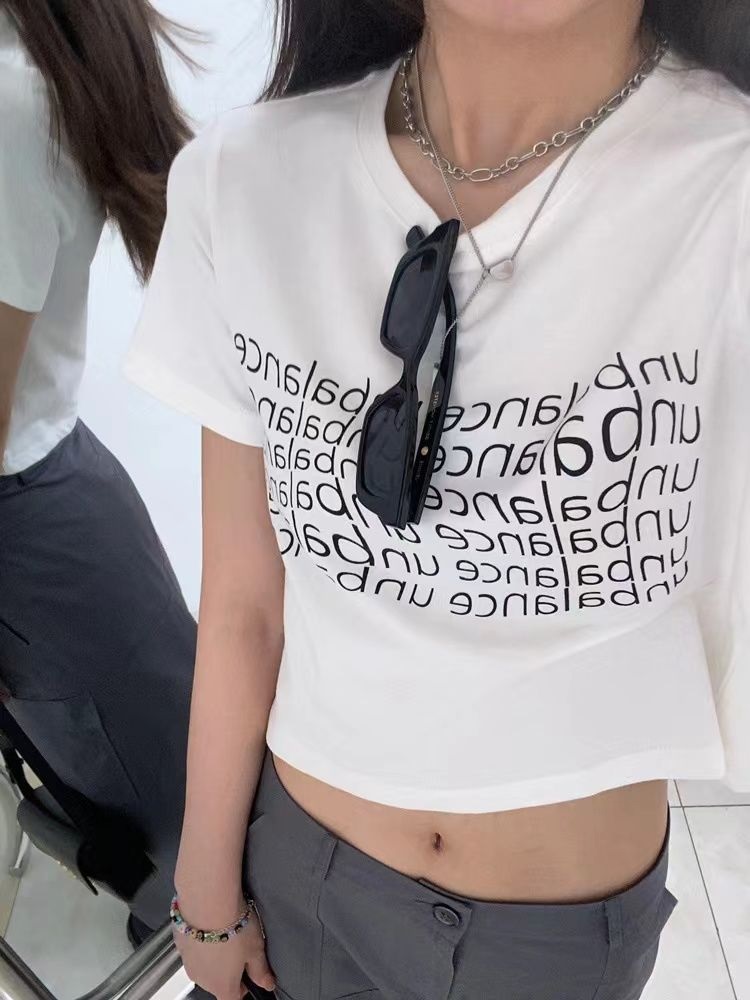 クロップドレタリング夏Tシャツ | 詳細画像2
