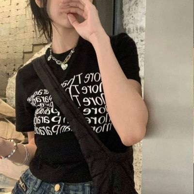 クロップドレタリング夏Tシャツ | 詳細画像12