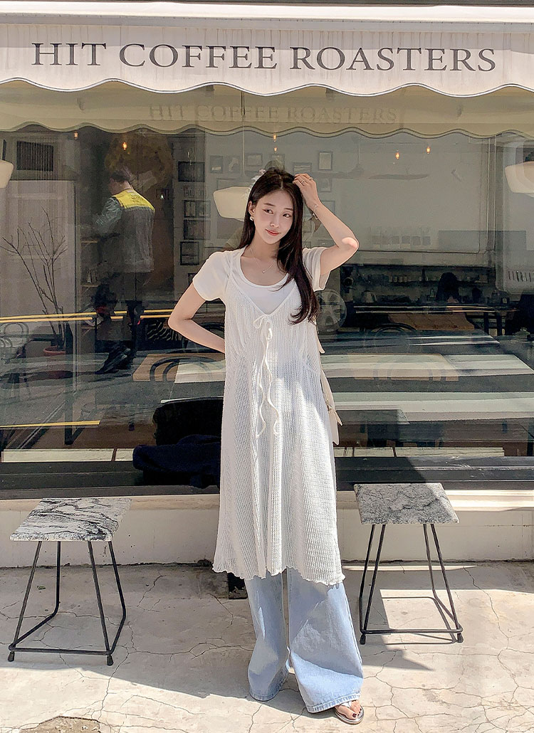 ストレートワイドライトブルーデニムパンツ | レディース