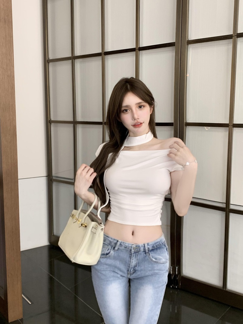 スカーフ付オフショルダーシャーリングTシャツ | 詳細画像7