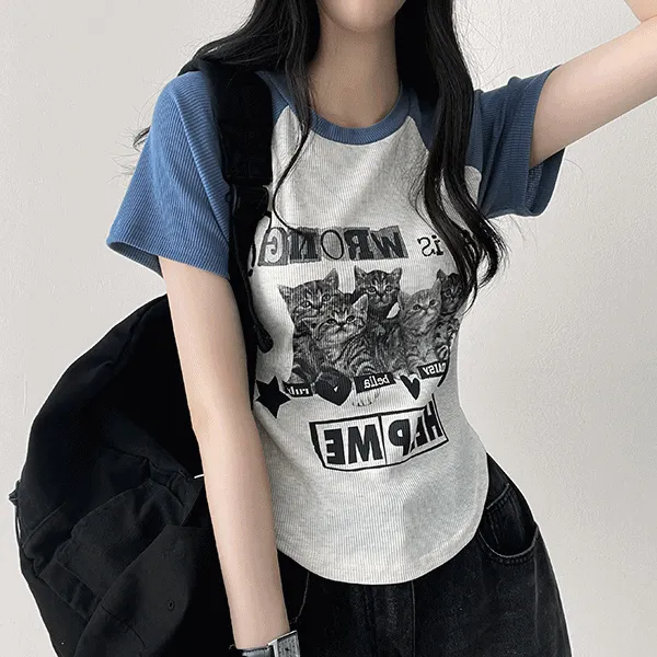 リブラグランクロップド半袖Tシャツ | hijjoo | 詳細画像1