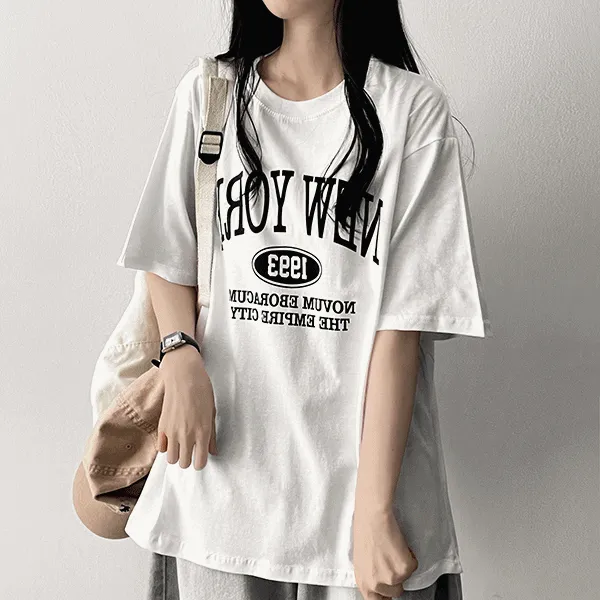 半袖ラウンドネックレタリングTシャツ | hijjoo | 詳細画像1
