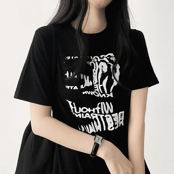 半袖ラウンドネックプリントTシャツ | hijjoo | 詳細画像1