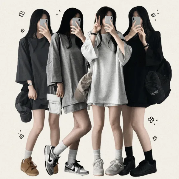 ショート半袖ウエストゴムラウンドネックセットアップショートパンツTシャツ | hijjoo | 詳細画像1