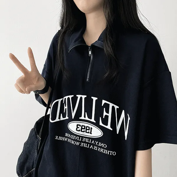 半袖ハーフジップTシャツ | hijjoo | 詳細画像1