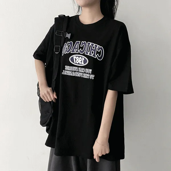 半袖ボクシーラウンドネックTシャツ | hijjoo | 詳細画像1