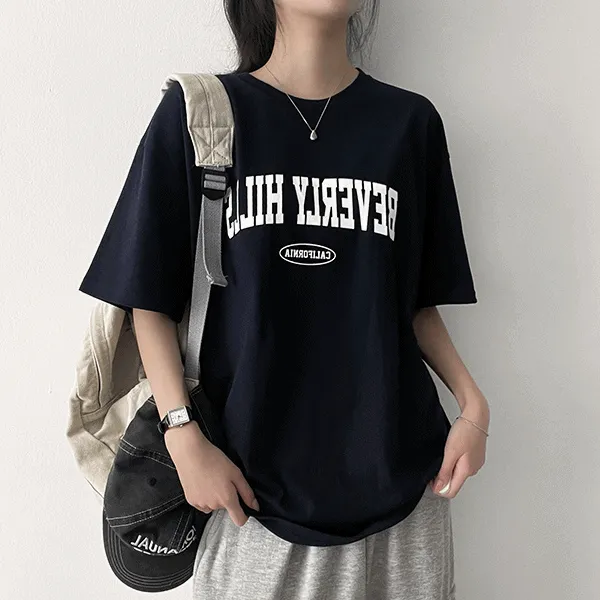 半袖ラウンドネックボクシーロゴTシャツ | hijjoo | 詳細画像1
