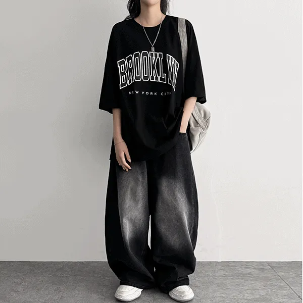 半袖ラウンドネックボクシーTシャツ | hijjoo | 詳細画像1