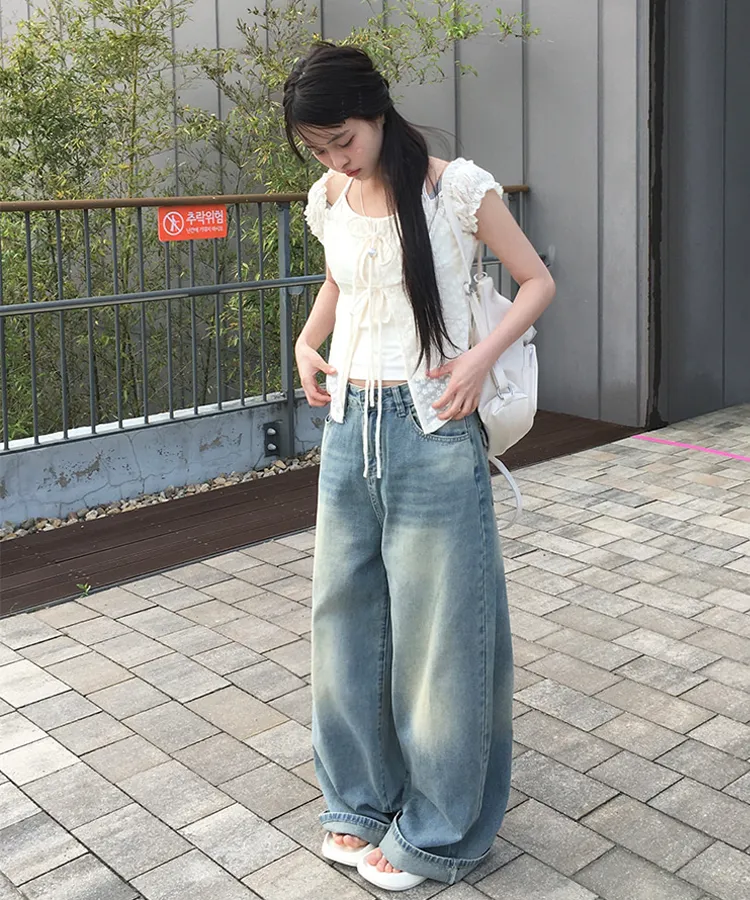 ウォッシングビンテージワイドデニムパンツ | anyonemore | 詳細画像1