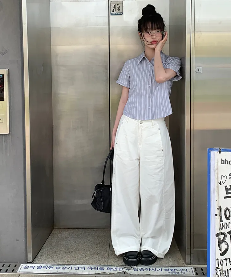 コットンリベットワイドパンツ | anyonemore | 詳細画像1