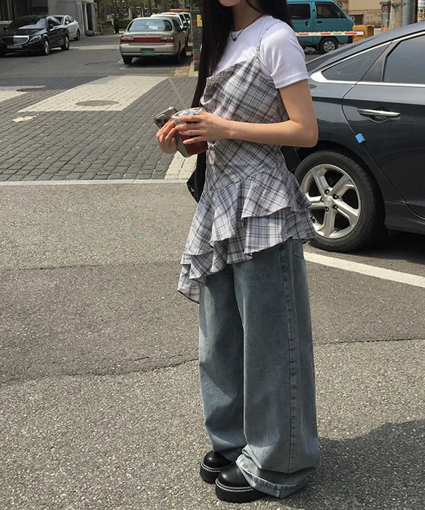 ウォッシングビンテージワイドデニムパンツ | anyonemore | 詳細画像1