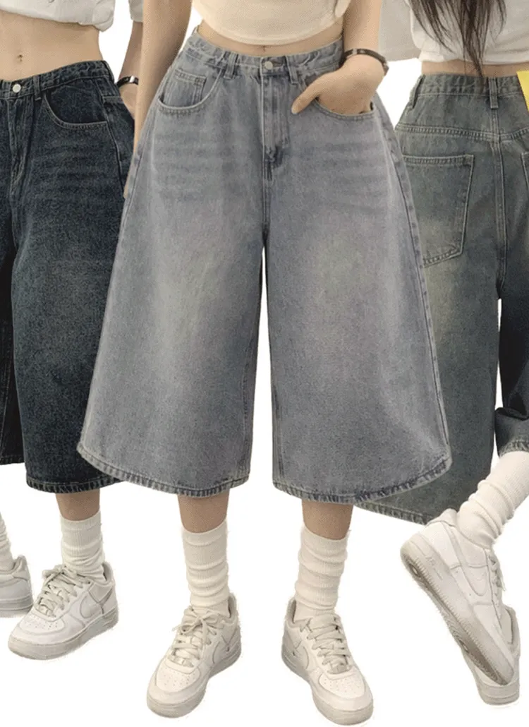 ウォッシングバミューダデニムパンツ | withhuilin | 詳細画像1
